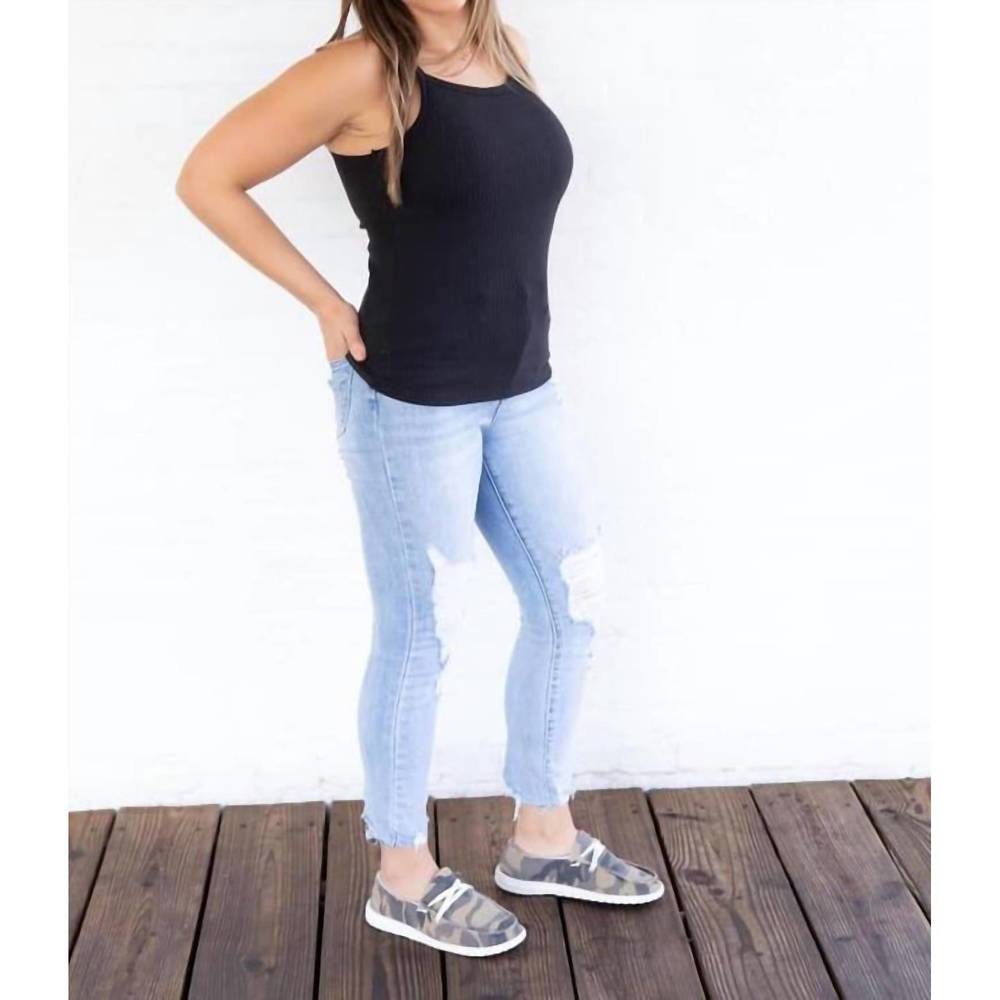 NEW PHIERCE FASHIONS ribbed tank brami in black